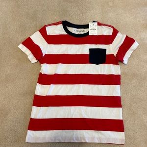 Crewcuts NWT striped t shirt with small pocket boys sz 8